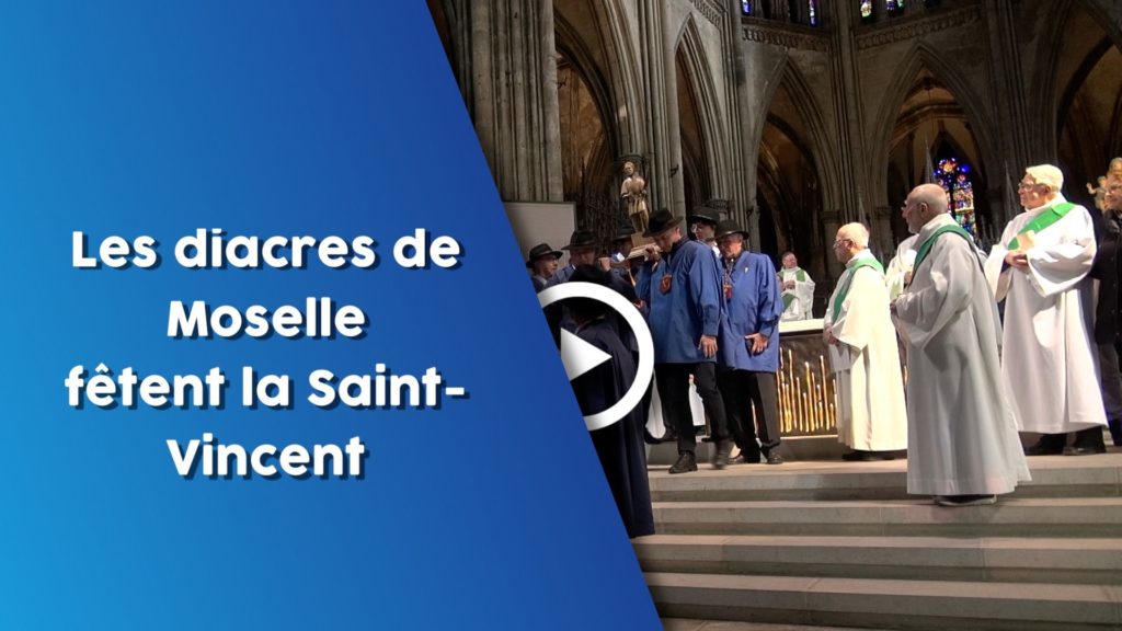 L' abbé Sébastien Klam, vicaire général du diocèse de Metz, présente la célébration de la Saint-Vincent en présence des diacres de Moselle. L'événement a eu lieu le dimanche 26 janvier 2020, à la cathédrale de Metz.