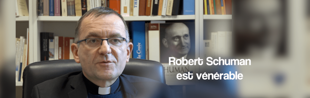Samedi 19 juin 2021, le serviteur de Dieu Robert Schuman a été déclaré vénérable par le pape François. L'abbé Pierre Guerigen, secrétaire de l'Institut Saint-Benoît qui porte la cause en béatification de Robert Schuman, réagit à cette annonce.